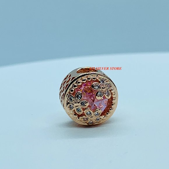 Brand new PANDORA Rose Gold Sparkling Pink Daisy Flower Charm 782055C01 - Picture 6 of 8